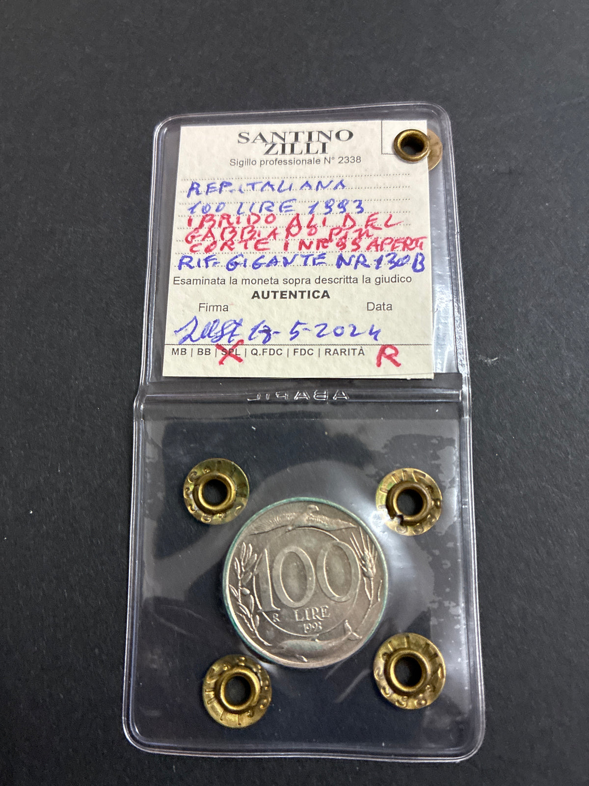 100 Lire 1993 Ibrido Ali del Gabbiano più Corte Numeri 99 Aperti