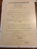 Raro Decreto 1930 Cavaliere Santi Maurizio e Lazzaro - Timbro a Secco e Firma Autografa Boselli - Incorniciato Umberto Luglio