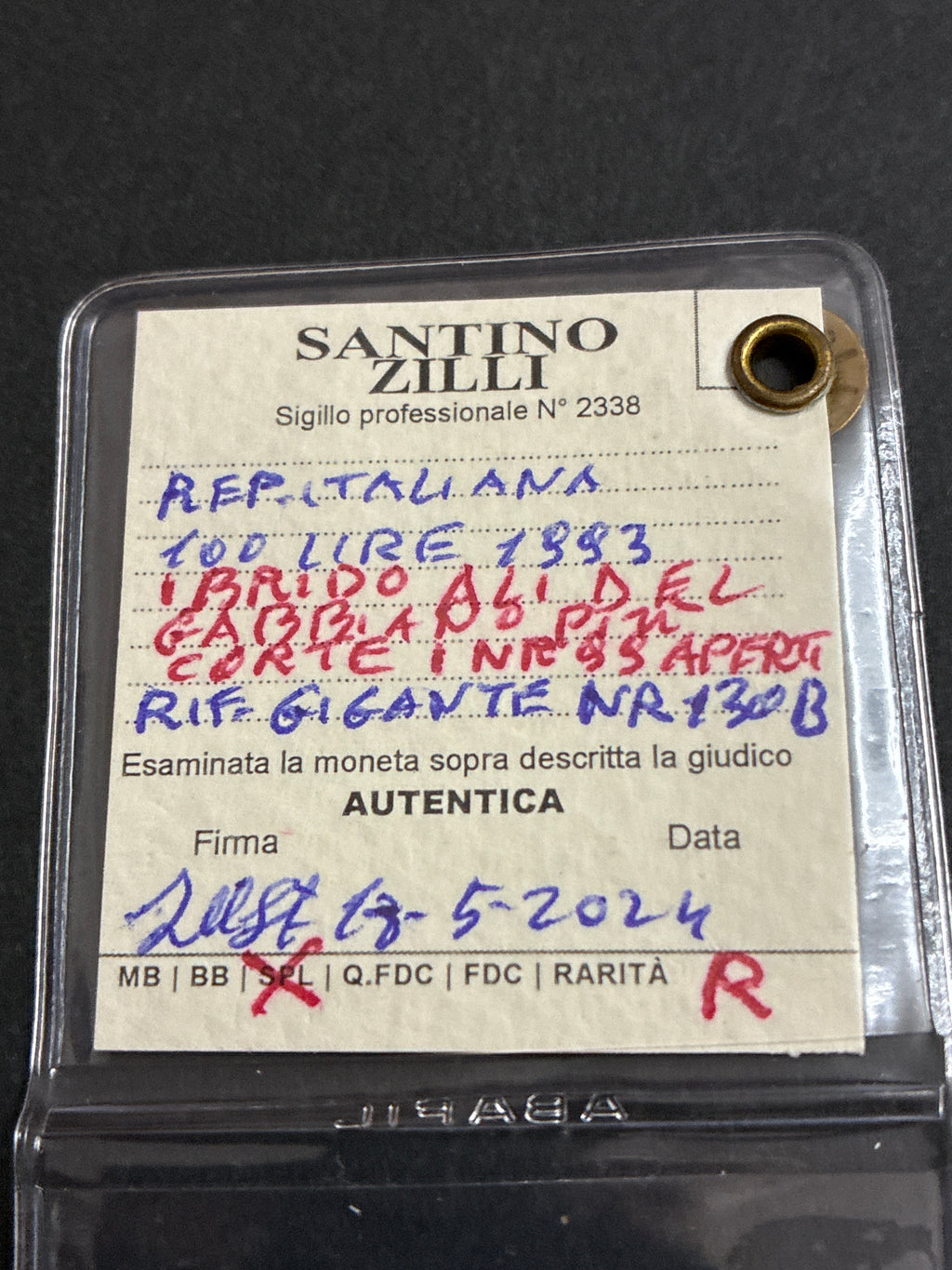 100 Lire 1993 Ibrido Ali del Gabbiano più Corte Numeri 99 Aperti