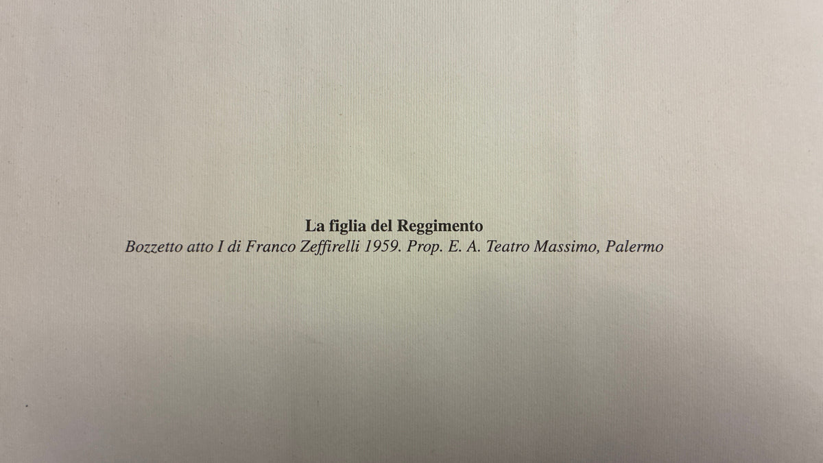 Manifesto Tavola d'Arte Franco Zeffirelli - La Figlia del Reggimento (Teatro Massimo)
