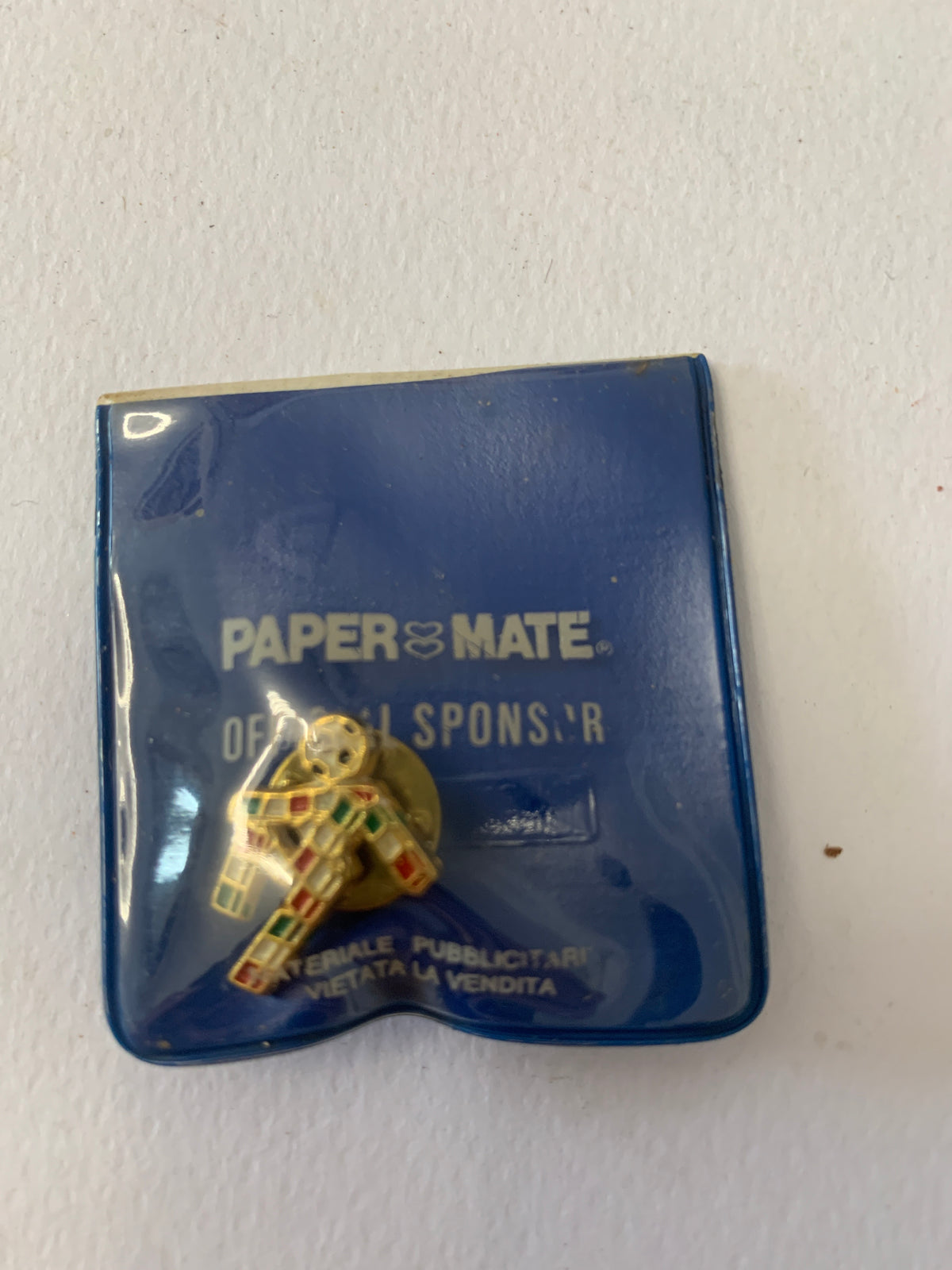 Lotto Italia '90: Portachiavi Bertoni Blister + Spilletta Paper Mate Sponsor