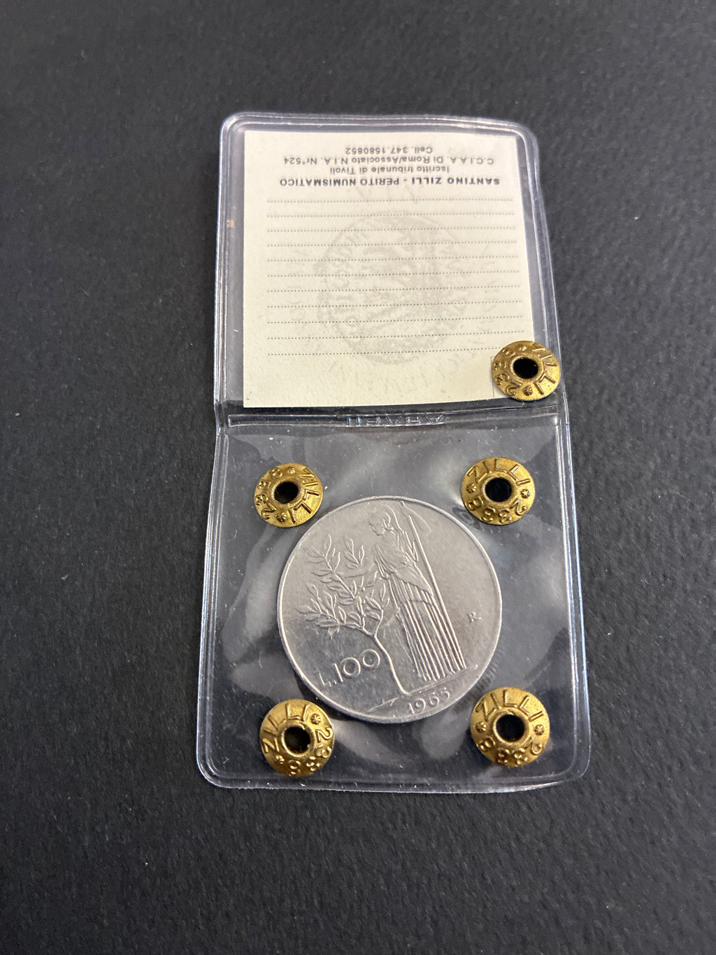 100 Lire 1965 Minerva Rara con Errore Asse Ruotato 30° Periziata