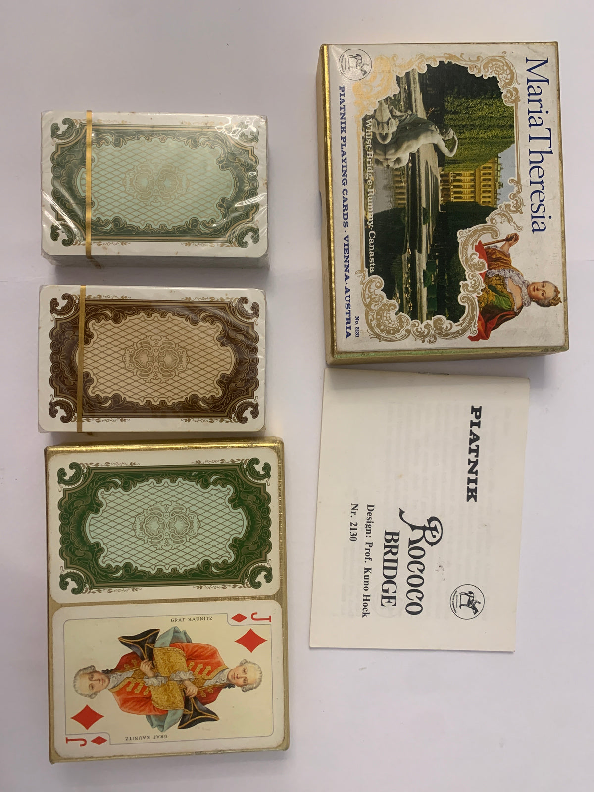 Carte da gioco vintage Piatnik – Set Maria Theresia & Rococo Bridge