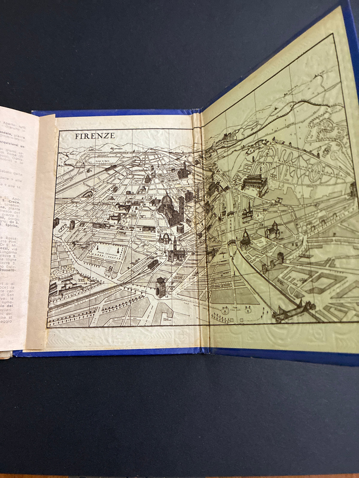 Libro d'epoca "Ricordo di Firenze - 32 vedute" - Album souvenir a soffietto con mappa e testi (circa anni 1910-1930)