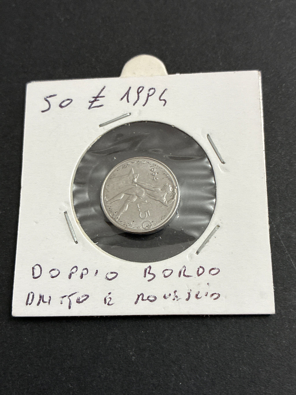 500 lire 1984 Errore di Conio per Doppio Bordo Concentrico al Dritto e al Rovescio