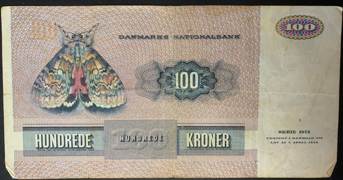 Banconota Danimarca 100 Kroner Vintage - Danmarks Nationalbank