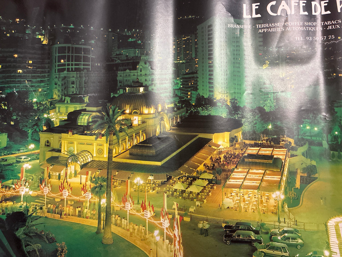 Manifesto Originale Le Cafe De Paris Monte Carlo SBM Vintage Anni 80 90