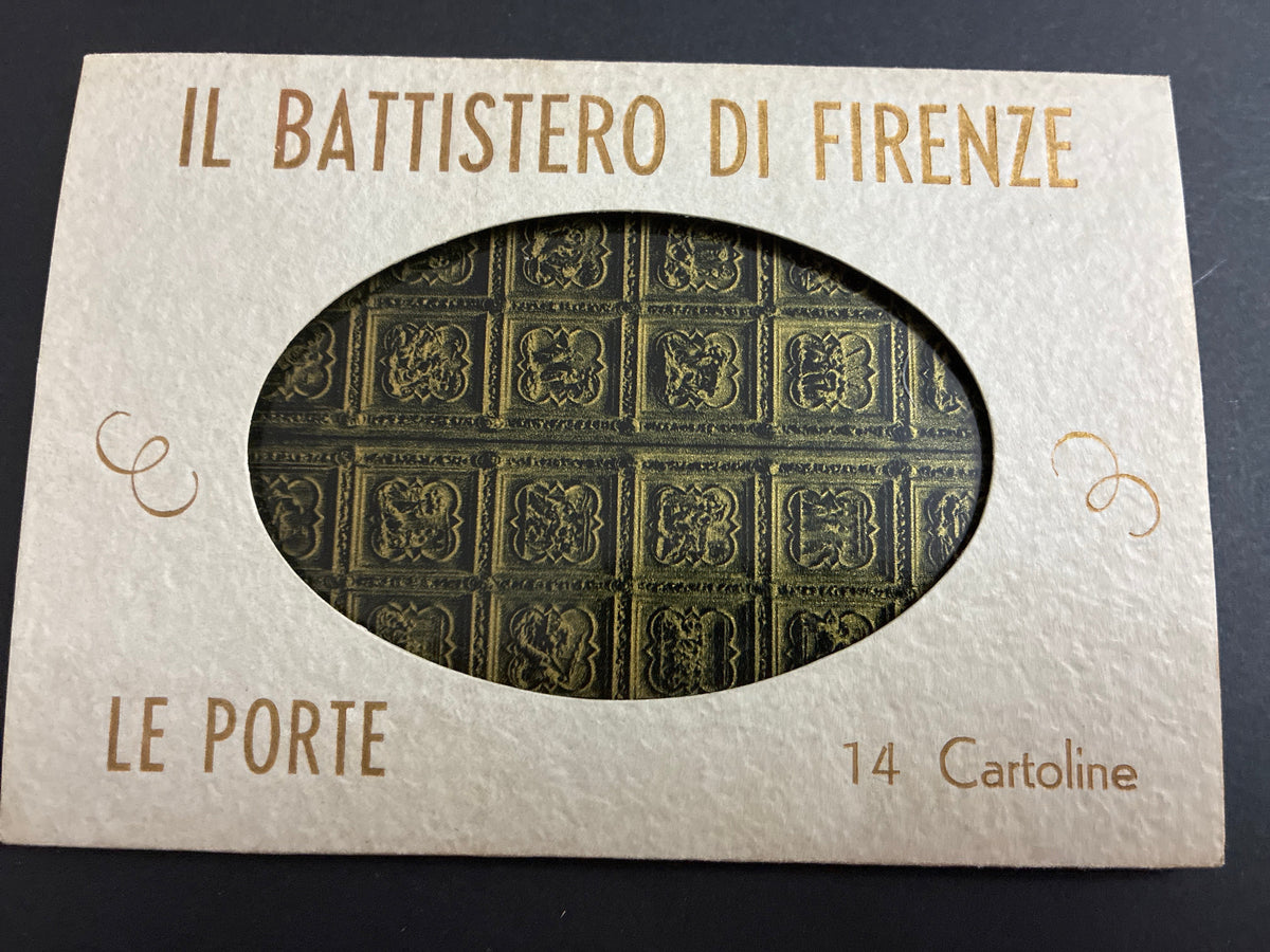 Cofanetto Souvenir d'Epoca "Il Battistero di Firenze - Le Porte" - Raccolta Completa di 14 Cartoline Artistiche d'Arte Italiana