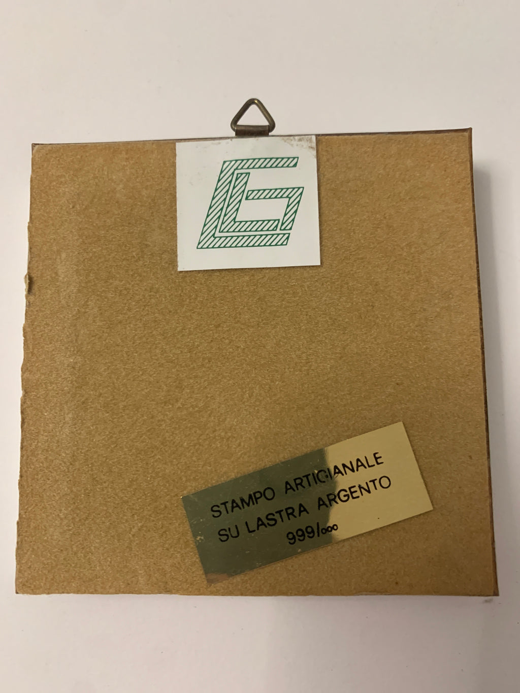 Quadretto Vintage Lastra Argento 999 Paesaggio Rurale