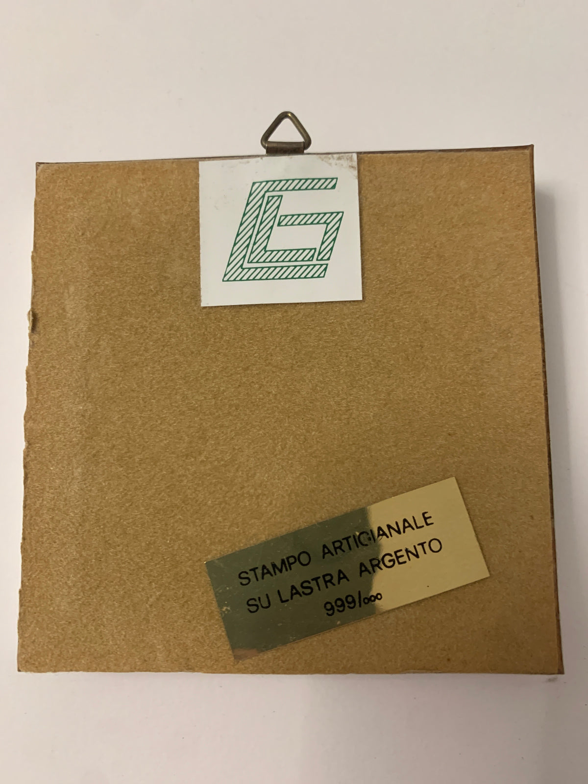 Quadretto Vintage Lastra Argento 999 Paesaggio Rurale