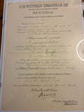 Raro Decreto 1935 Commendatore Corona d'Italia - Firma Autografa Ammiraglio Revel Timbro Secco - Incorniciato Umberto Lugli