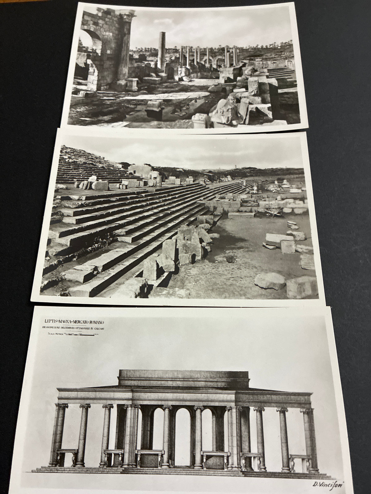 Rara Cartella Ricordo Coloniale "Leptis Magna - Edizione 1937-XV" - Raccolta di Cartoline Edita a Favore della Cassa di Soccorso per il Personale Operaio e di Custodia dei Monumenti e Scavi della Tripolitania (Completo)