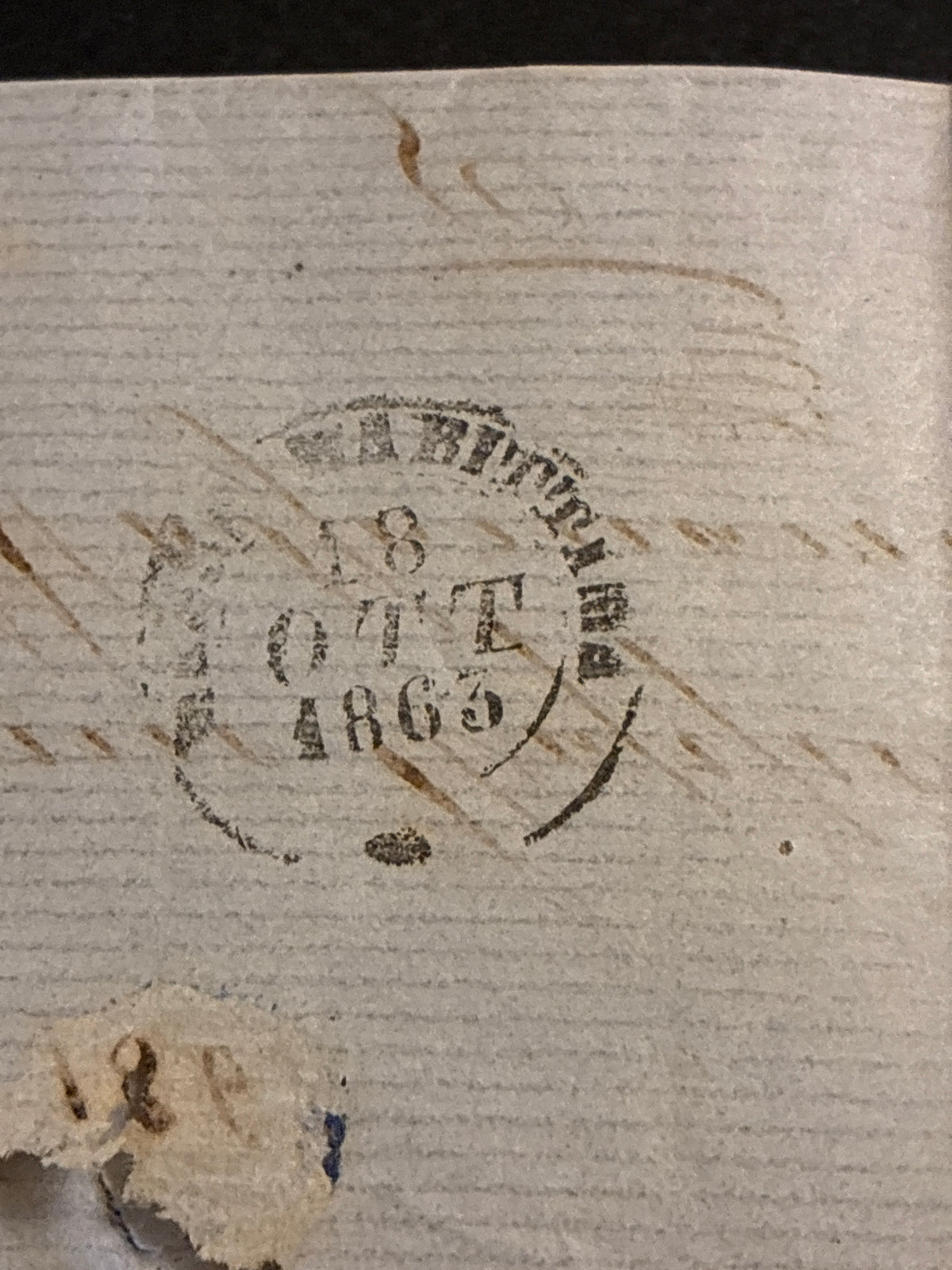 Lettera da Livorno a Massa Marittima (1863) con 15 centesimi Matraire Secondo Tipo della Collezione Curzio Batini