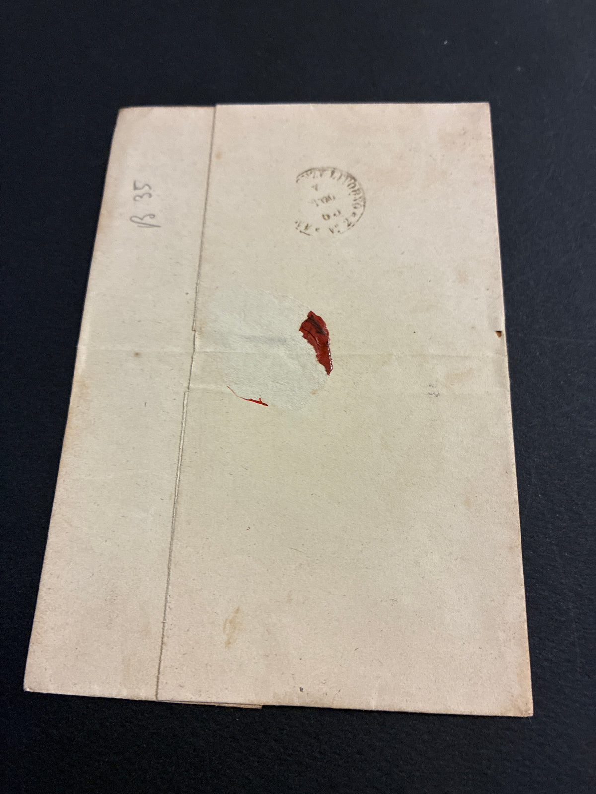 Lettera del Regno d'Italia (1863) con 15 c. del secondo tipo ex coll. Curzio Batini, con timbro dell'Ambulante Ferroviario Firenze-Livorno