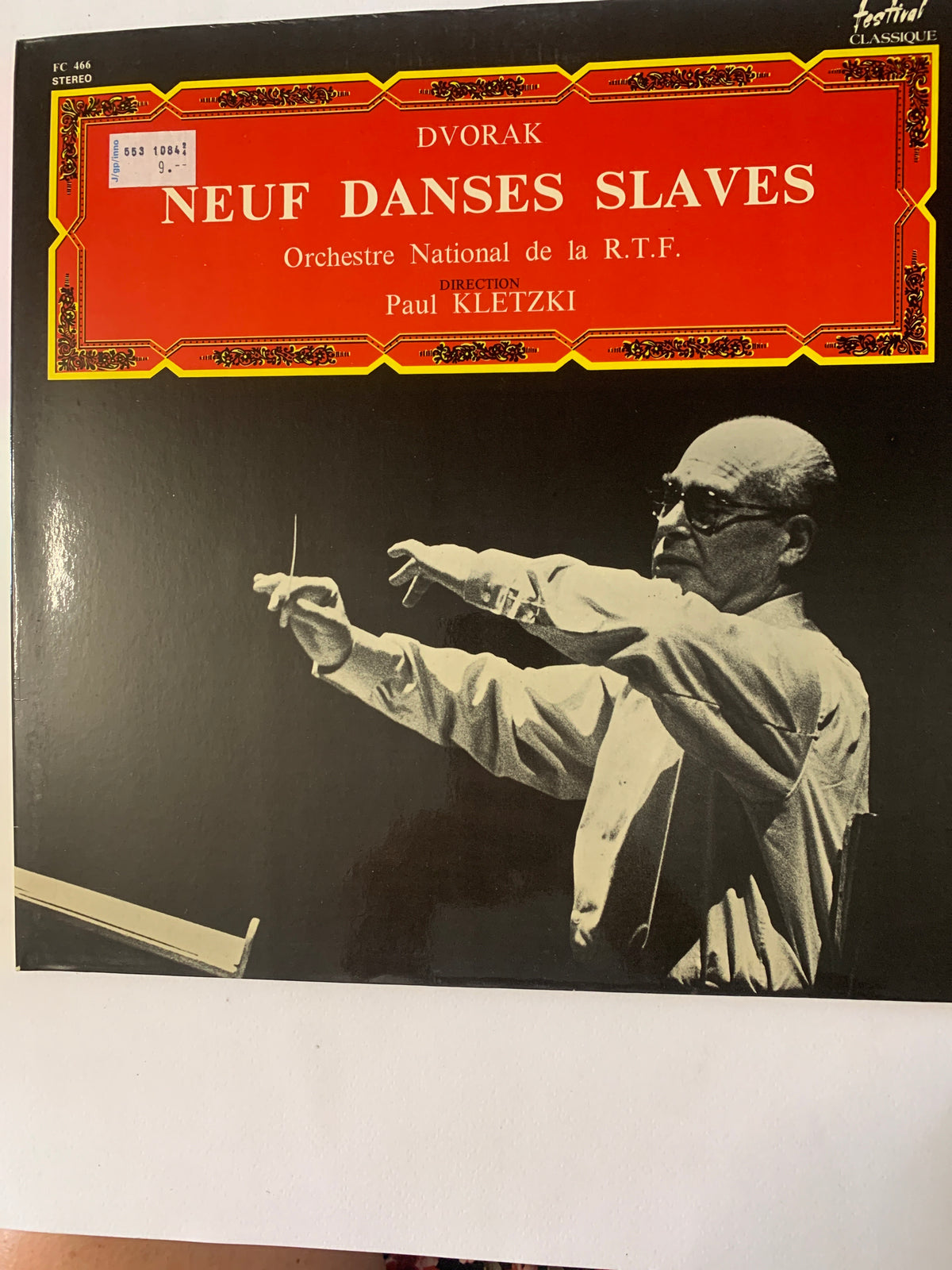 Dvořák: Neuf Danses Slaves – Orchestre National de la R.T.F., Paul Kletzki (LP, Francia, Festival Classique FC 466)