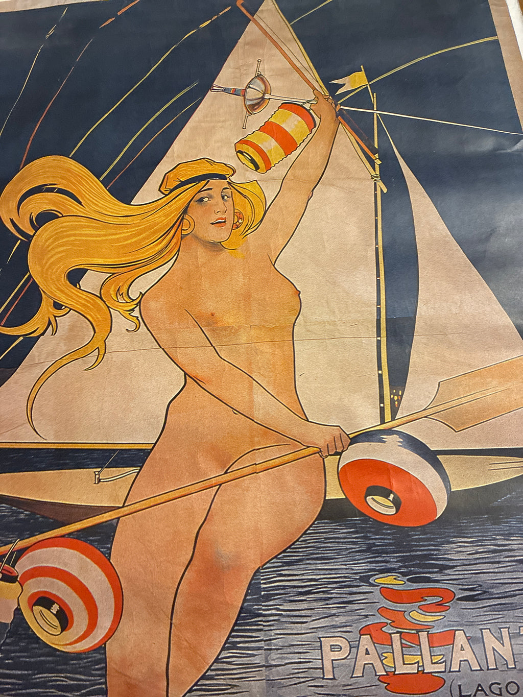 Raro Manifesto Originale 1979 Mostra GNAM Roma Aleardo Villa "Regate A Pallanza"