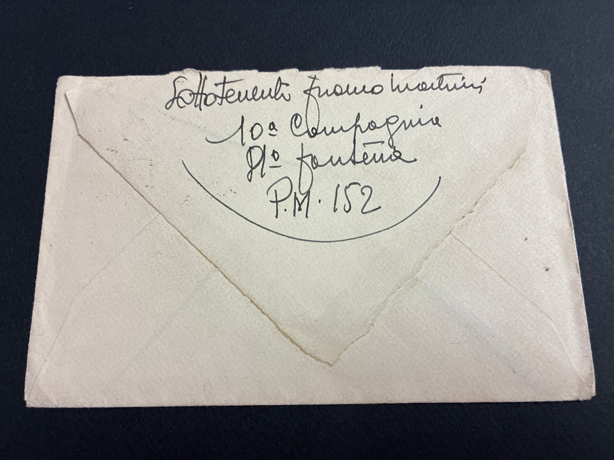 1942, Posta Militare 152: Rarissima Lettera dal Fronte Russo sul Fiume Don con Disegno della Troika e Affrancatura da 1 Lira Sovrastampata P.M.