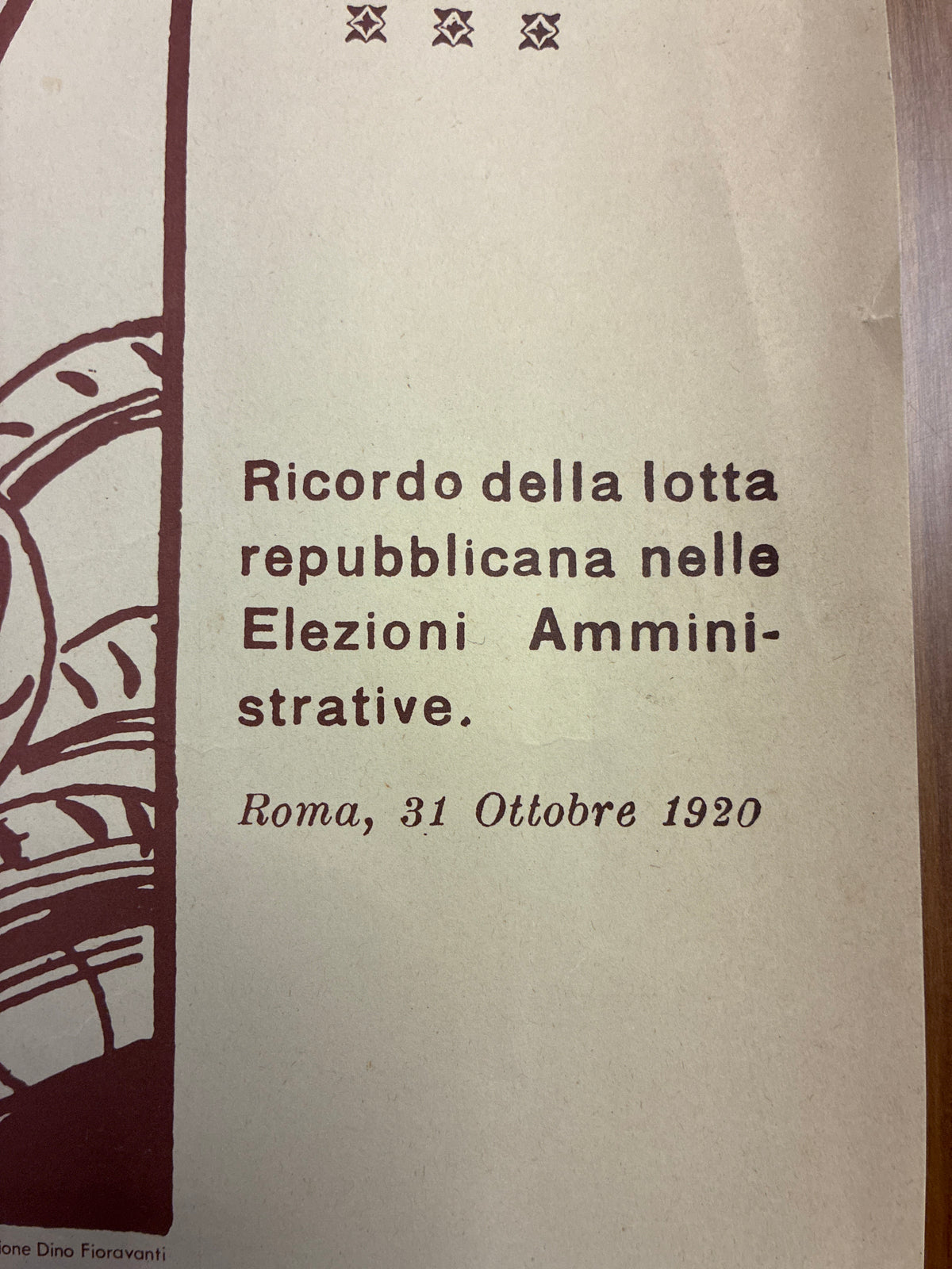 Rarissimo Manifesto Politico Originale 1920 PRI Collezione Massonica Fioravanti Pezzo Da Collezione