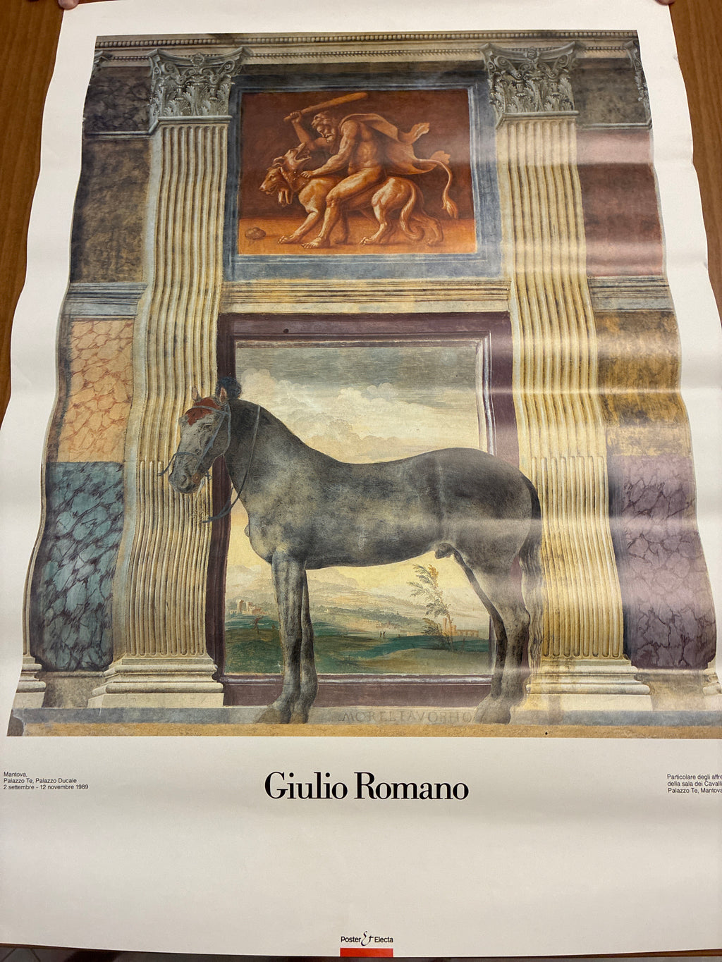 Manifesto Vintage Mostra Giulio Romano - Sala dei Cavalli Palazzo Te