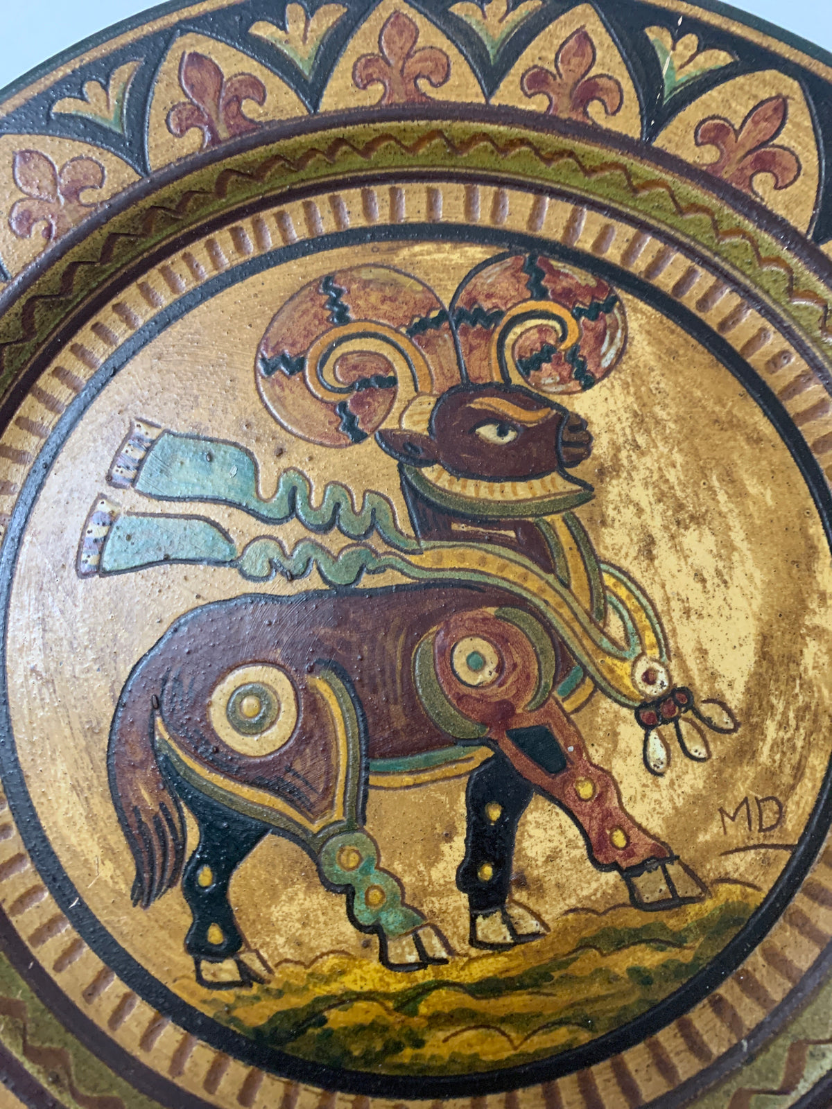 Piatto Decorativo da Parete Etruria Montopoli in Terracotta Lavorazione a Mano