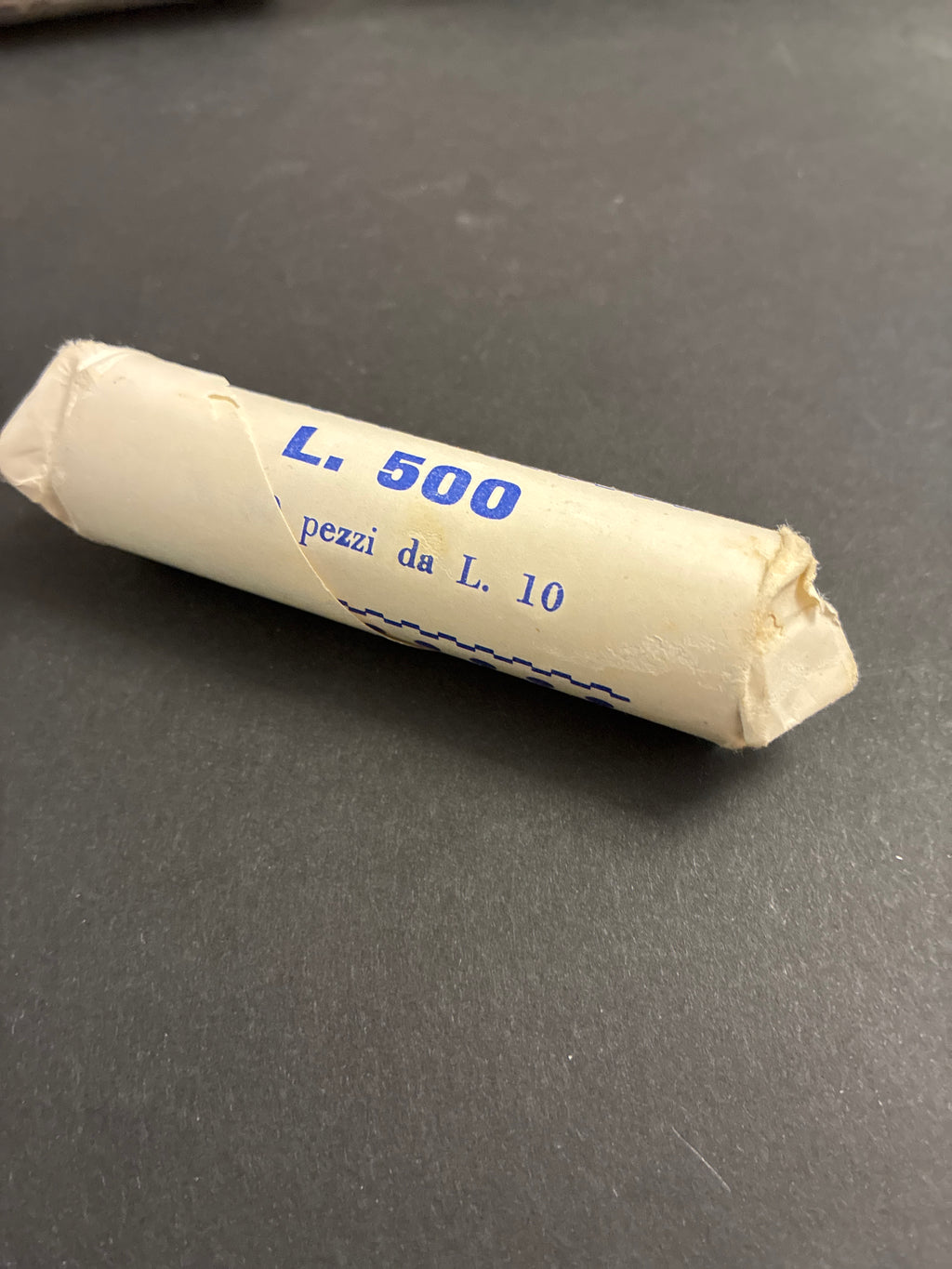 10 Lire Spighe 1969 Rotolino Cartaceo d'Epoca Fatto a Mano Monete da Verificare