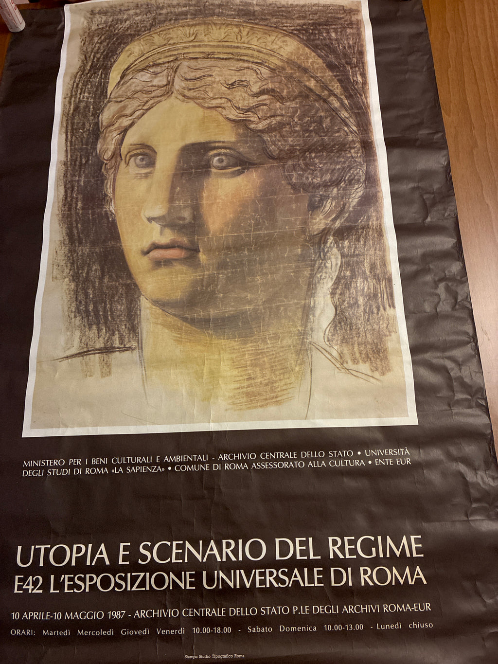 Raro Lotto Archivio Mostra E42 Roma 1987 Manifesto Grande + Opuscolo + Documenti