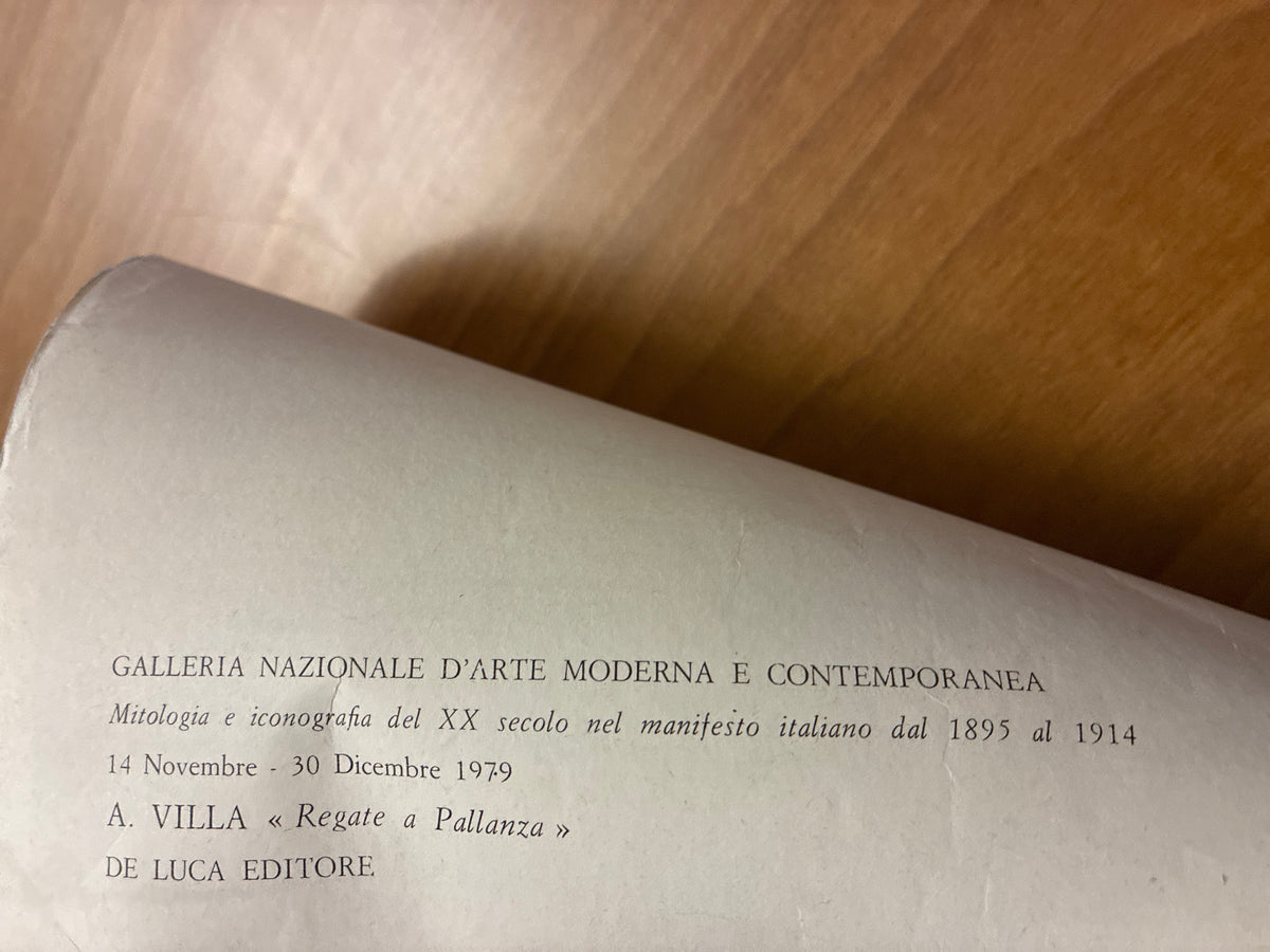 Raro Manifesto Originale 1979 Mostra GNAM Roma Aleardo Villa "Regate A Pallanza"