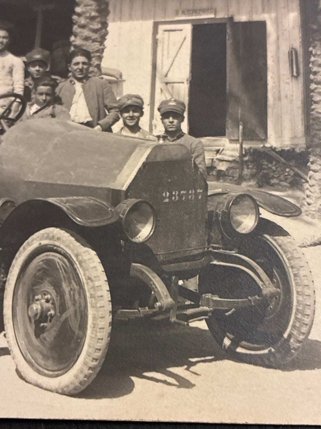 Cartolina Fotografica Militare Regio Esercito Anni '20/'30 - 17° Autoreparto Ufficiali su Automezzo d'Epoca - Rara Non Viaggiata