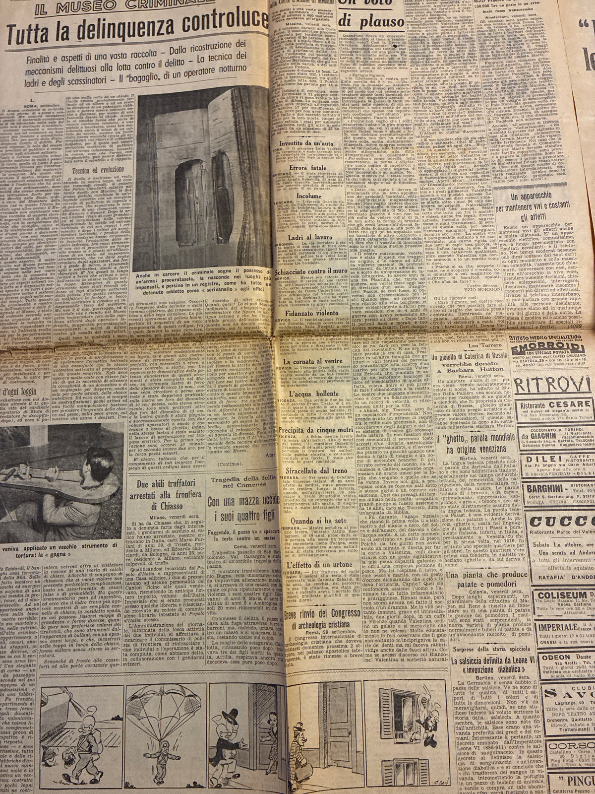 Quotidiano Storico Stampa Sera 30 Settembre 1938 Conferenza di Monaco Mussolini Hitler