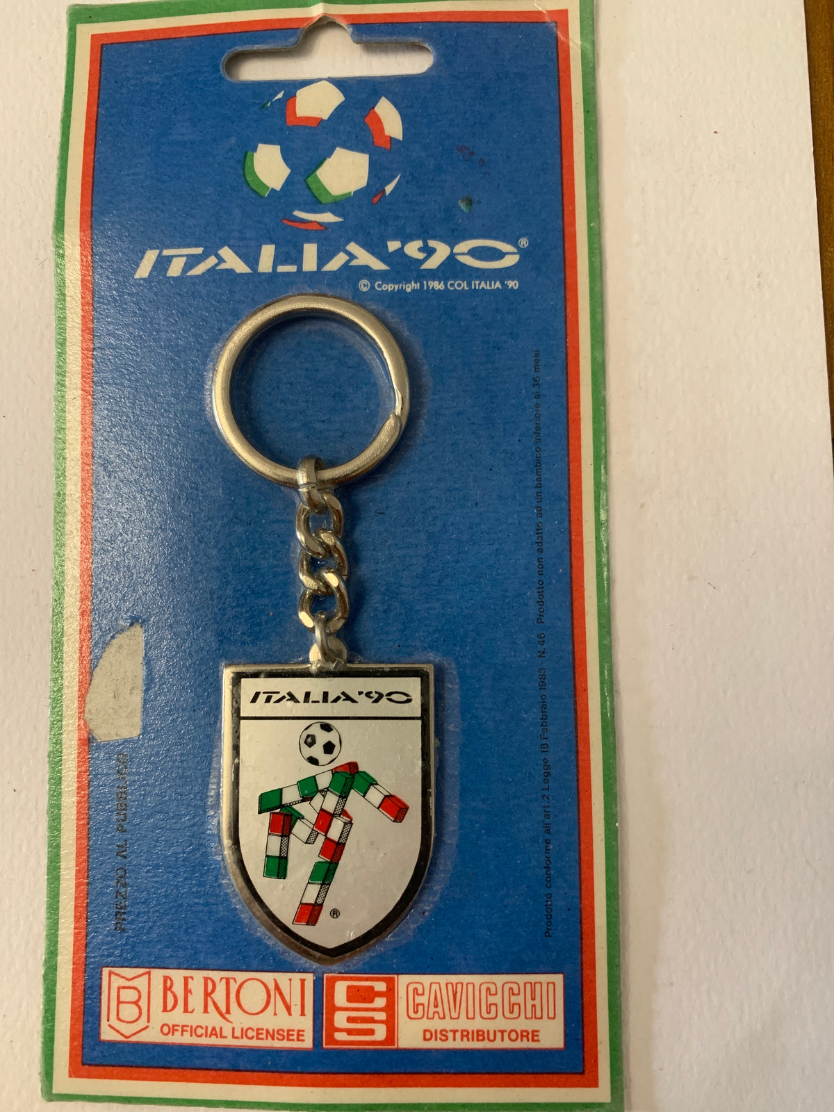 Lotto Italia '90: Portachiavi Bertoni Blister + Spilletta Paper Mate Sponsor