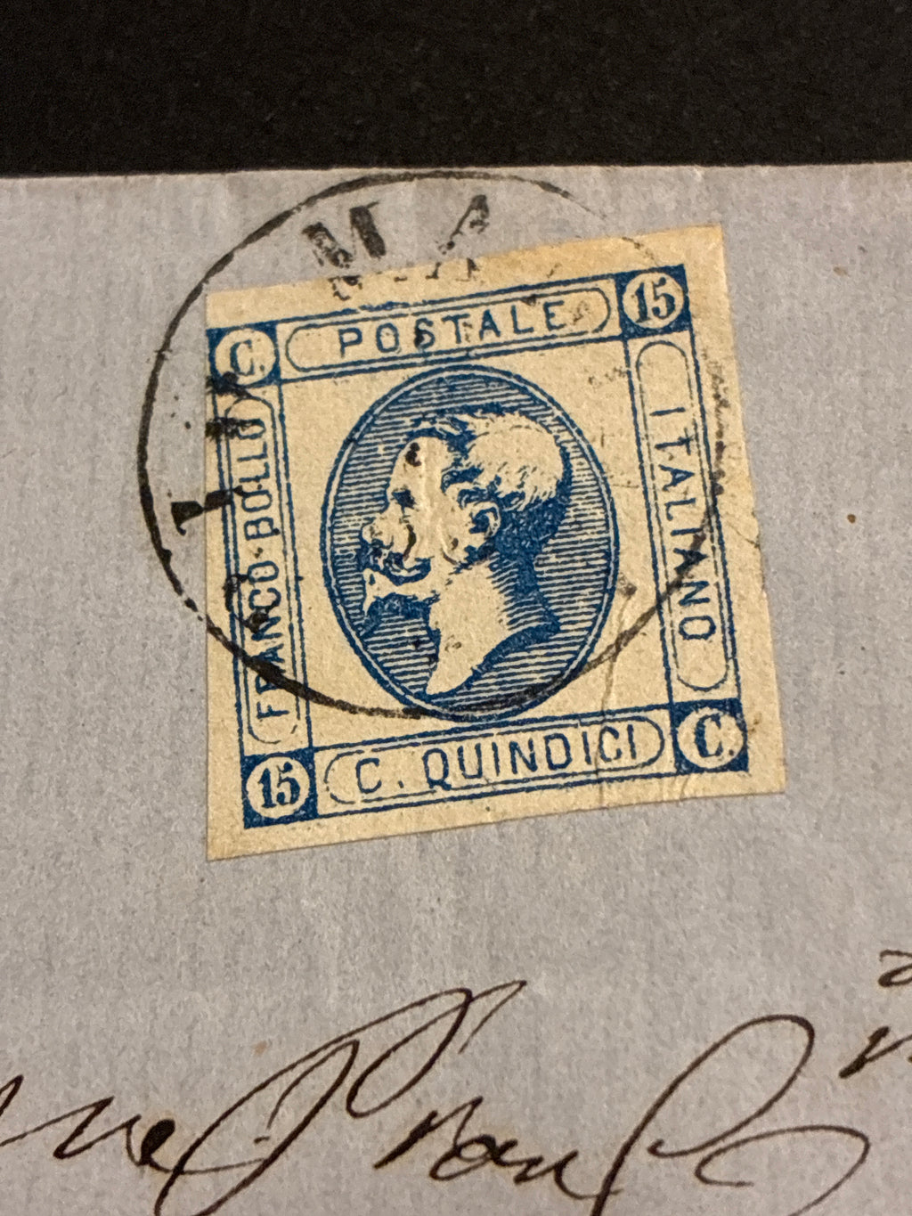 Lettera dall'Isola d'Elba a Firenze (1863) con 15 centesimi Matraire Secondo Tipo e provenienza Collezione Curzio Batini
