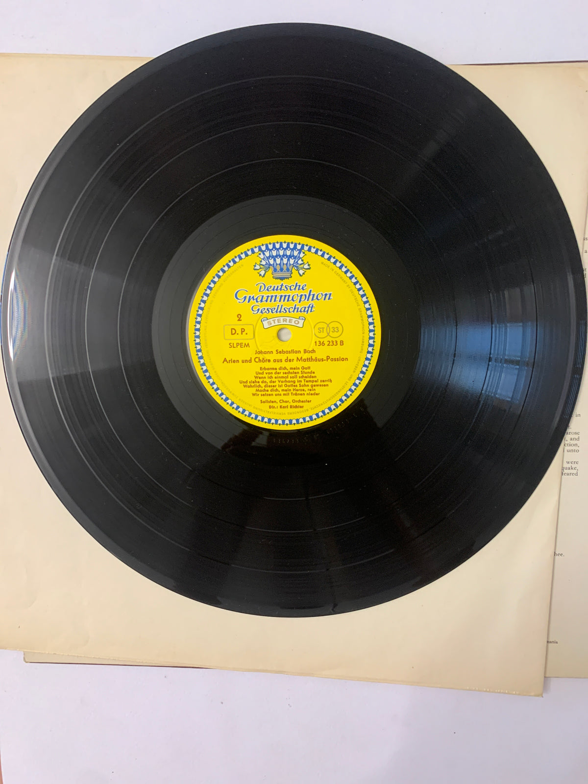 Vinile LP J.S. Bach - Matthäus-Passion (Chöre und Arien) Karl Richter - Deutsche Grammophon 136 233 SLPEM Stereo