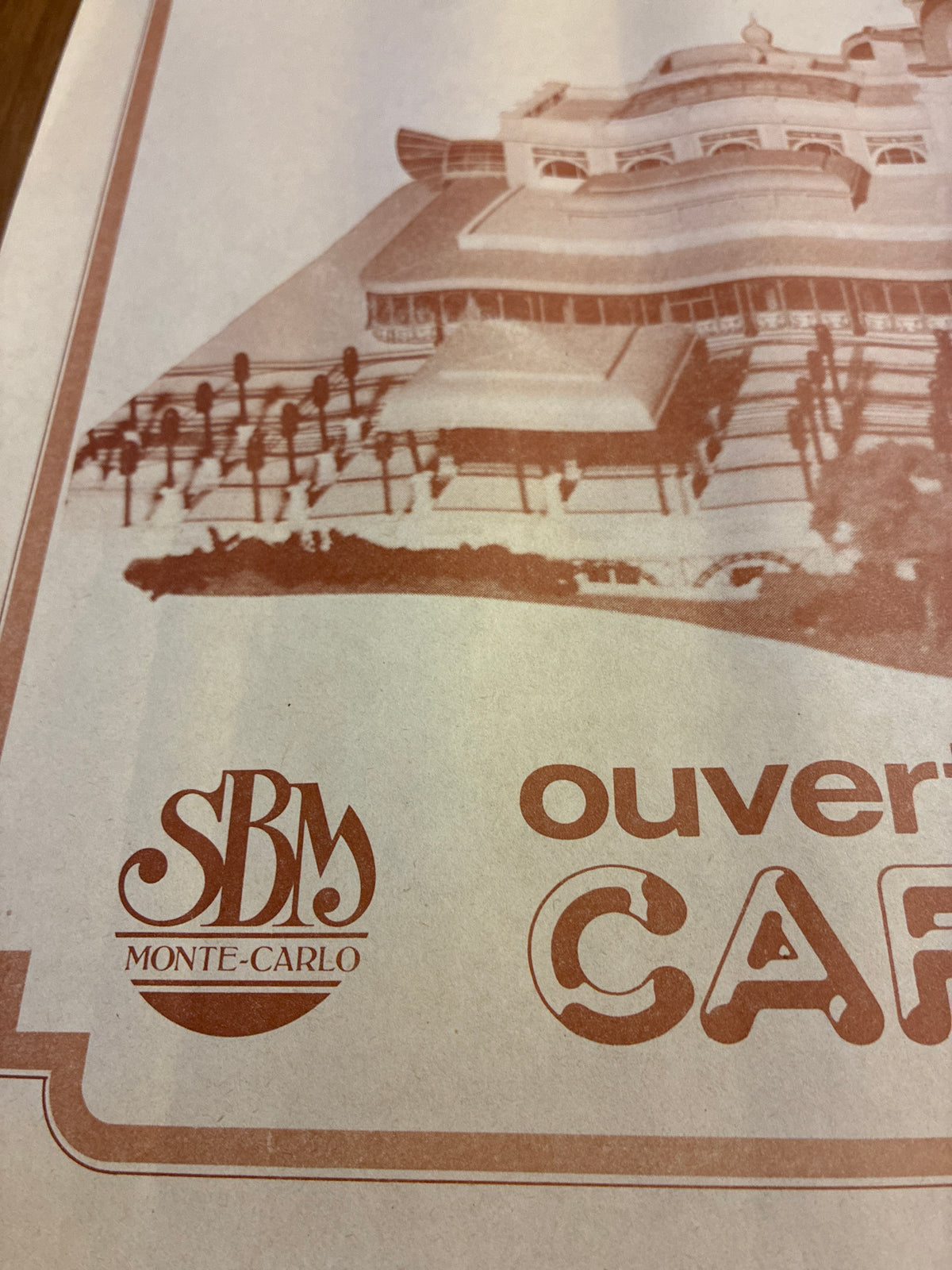 Manifesto Originale 1988 Inaugurazione Cafe De Paris Monte Carlo SBM Raro