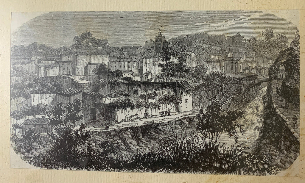 Xilografia Storica "San Gregorio da Sassola e Castello Medioevale".