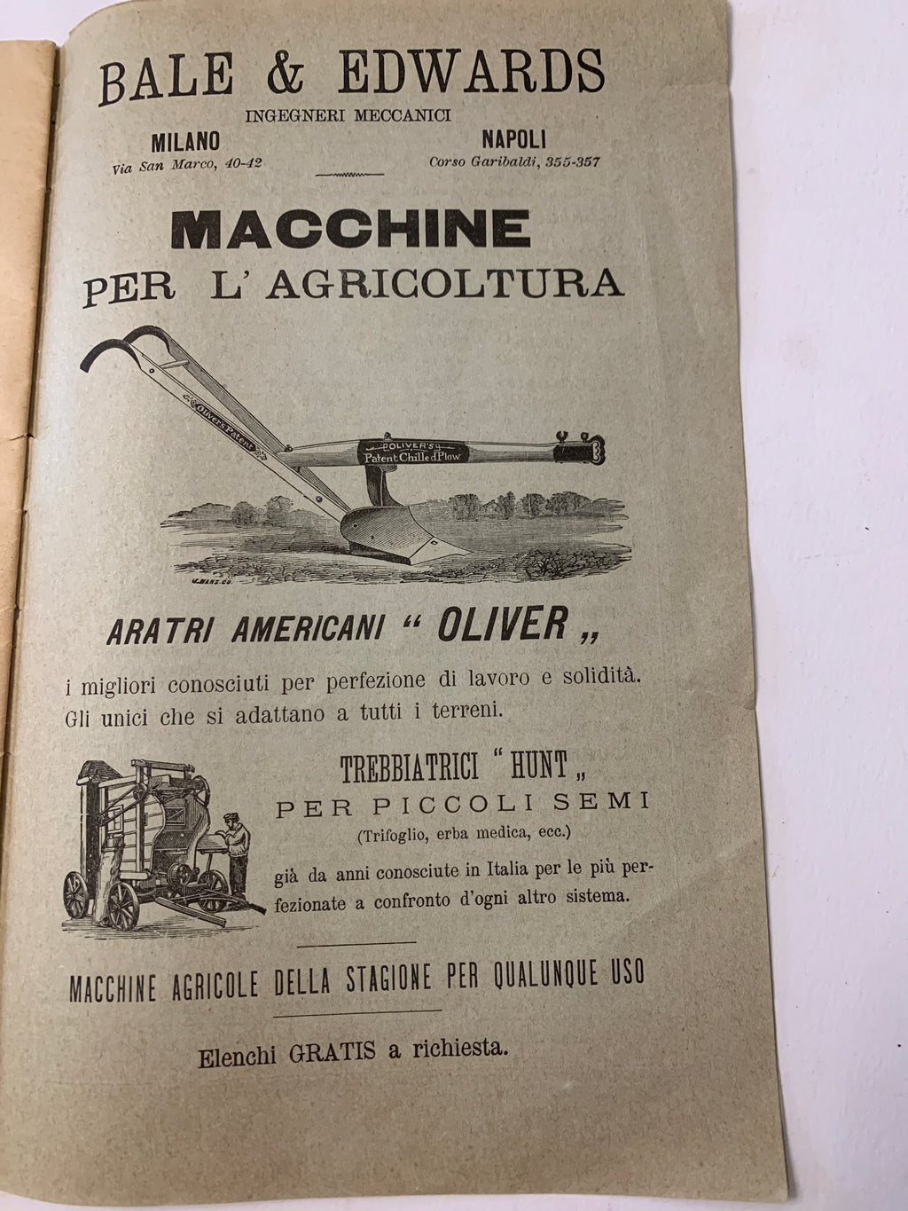 Rivista Antica "Il Coltivatore" N. 30 del 15 Agosto 1894 – Casale Monferrato