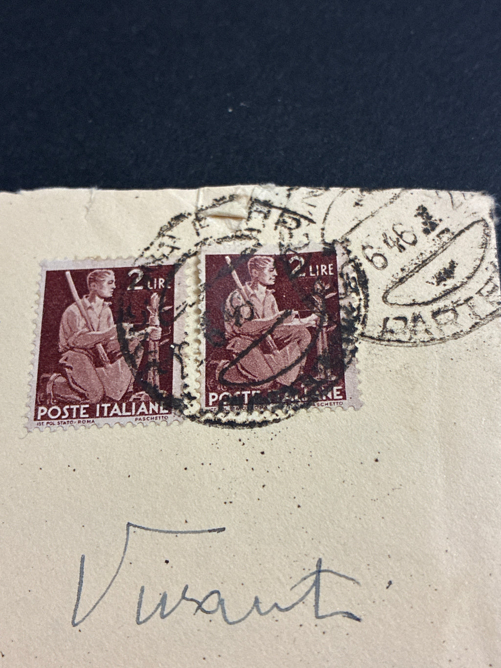 Lettera storica del 22 giugno 1946 (Primi giorni della Repubblica Italiana) da Ancona Ferrovia a Sondalo