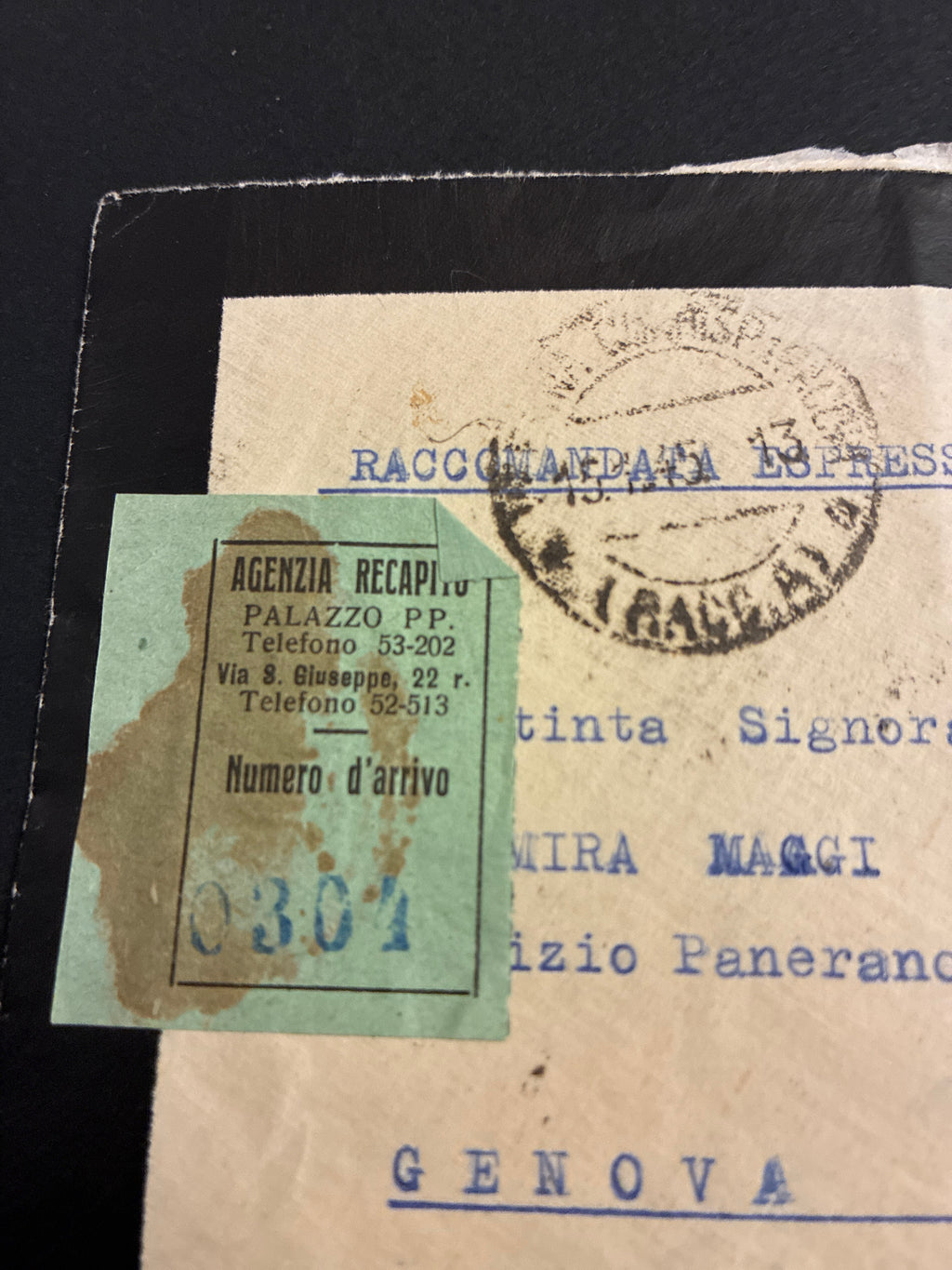 Repubblica Sociale Italiana: lettera raccomandata espresso da Verona a Genova del 2 aprile 1945 affrancata con due valori espressi da 1,25 Lire, due da 1 Lira e un 50 Centesimi della serie Monumenti Distrutti in esatta tariffa da 5 Lire