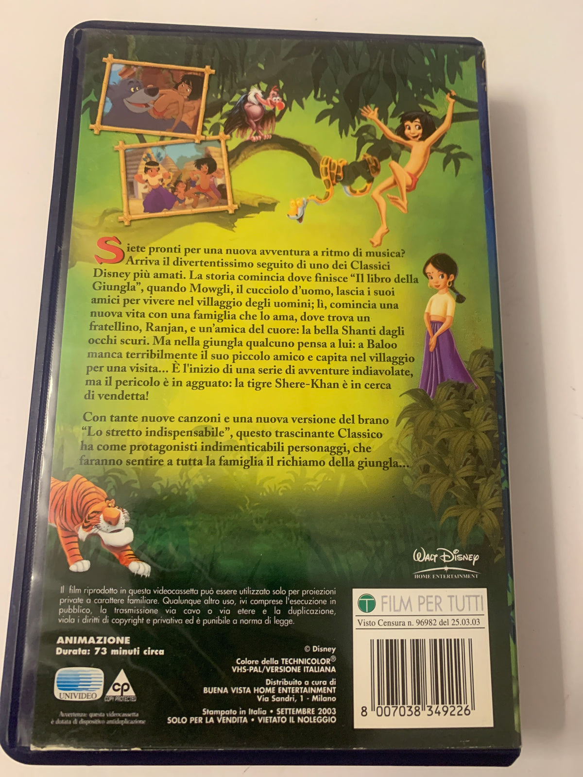 Lotto 2 VHS Walt Disney - Il Libro della Giungla e Il Libro della Giungla 2