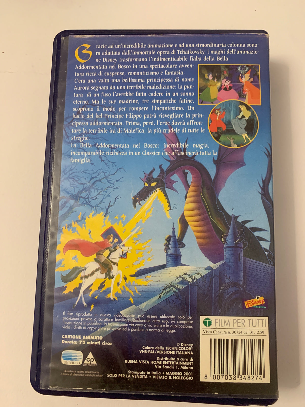 Lotto 2 VHS Walt Disney – Peter Pan in Ritorno all'Isola che non c'è + La Bella Addormentata nel Bosco (Edizione Italiana)