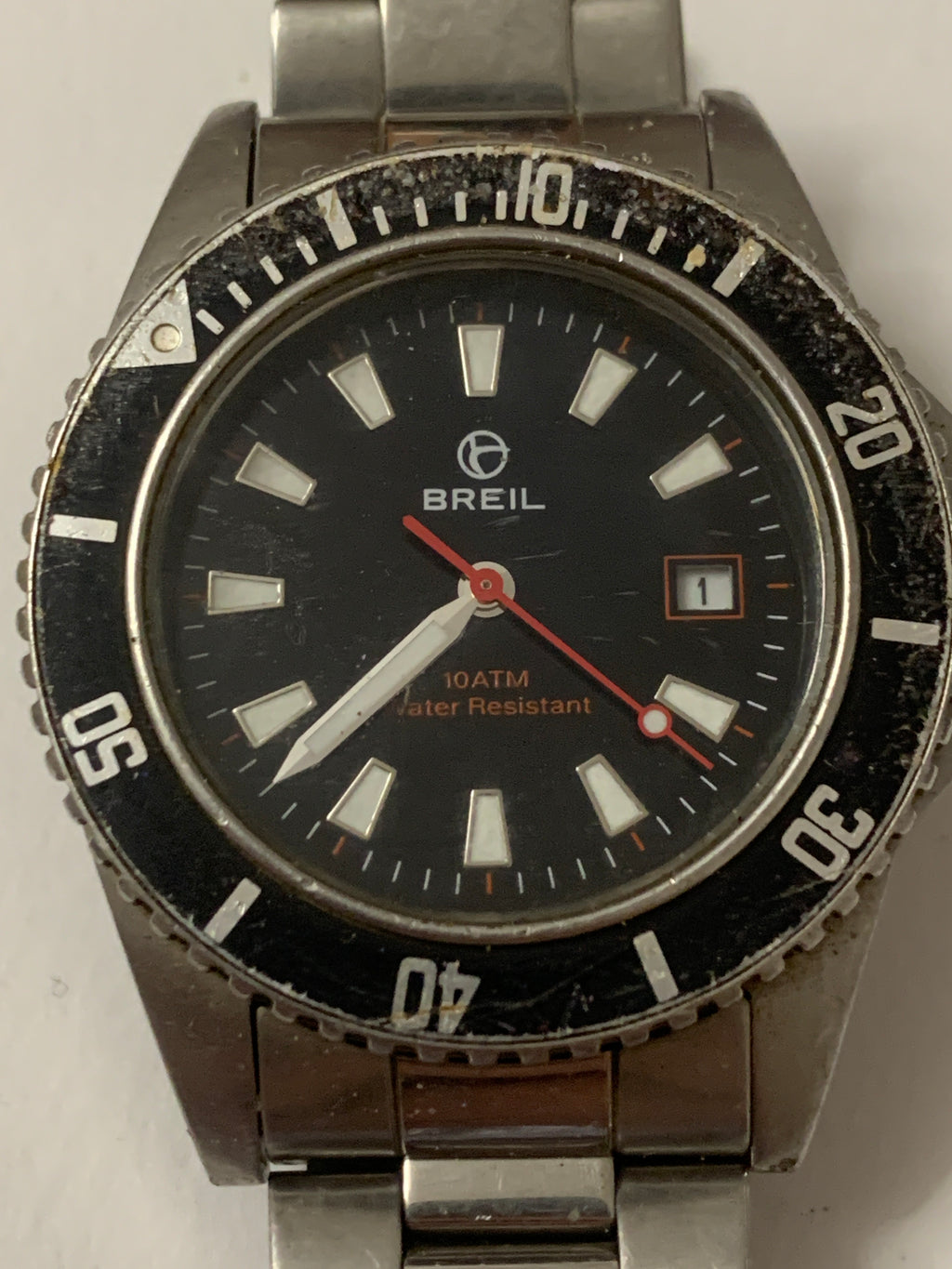 Orologio Breil Diver Vintage 10 ATM Cassa e Cinturino in Acciaio Datario
