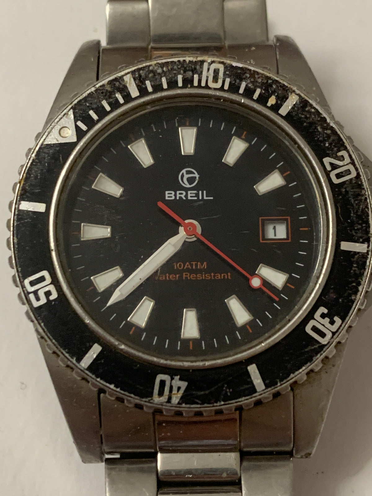Orologio Breil Diver Vintage 10 ATM Cassa e Cinturino in Acciaio Datario