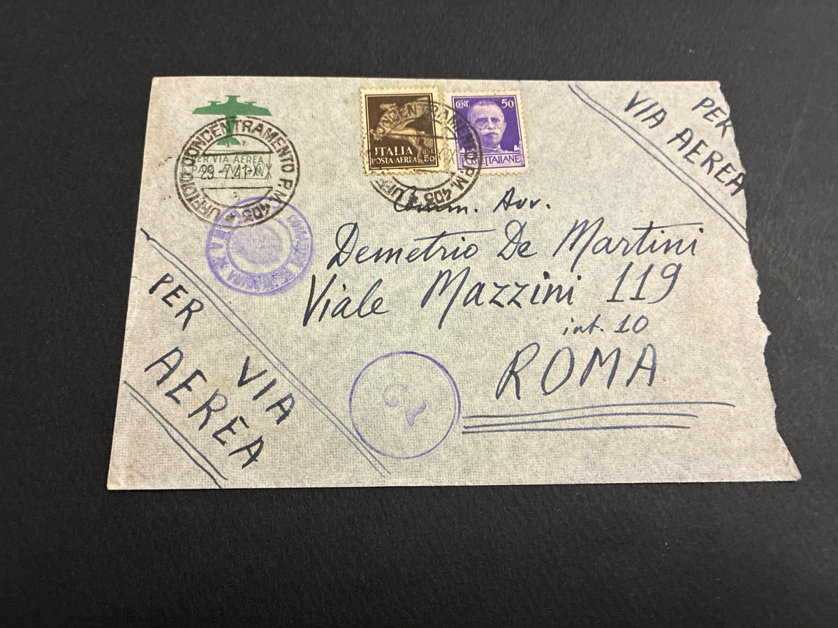 1942, Ufficio Concentramento P.M. 403: Busta di Via Aerea Spedita dal Fronte di Russia dell'ARMIR per Roma