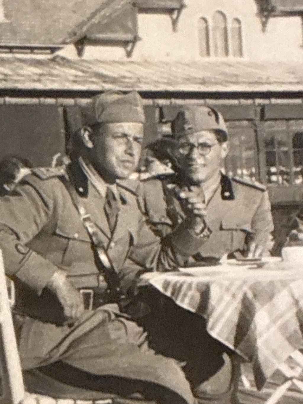 FOTO MILITARE 1937 MENDOLA BOLZANO UFFICIALI GUARDIA DI FINANZA CON CARLO DABALÀ