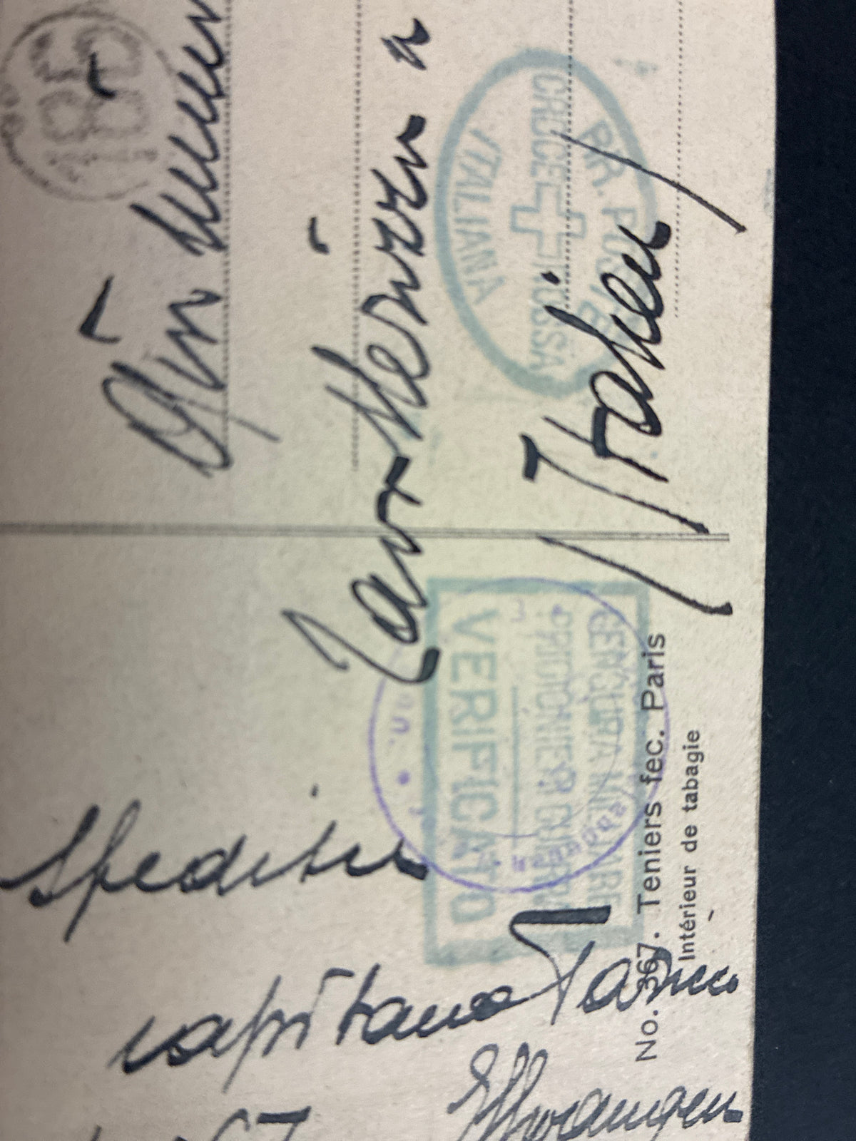Lotto 6 cartoline Prima Guerra Mondiale prigioniero di guerra Capitano Cesare Torino campo Ellwangen (Germania) 1918