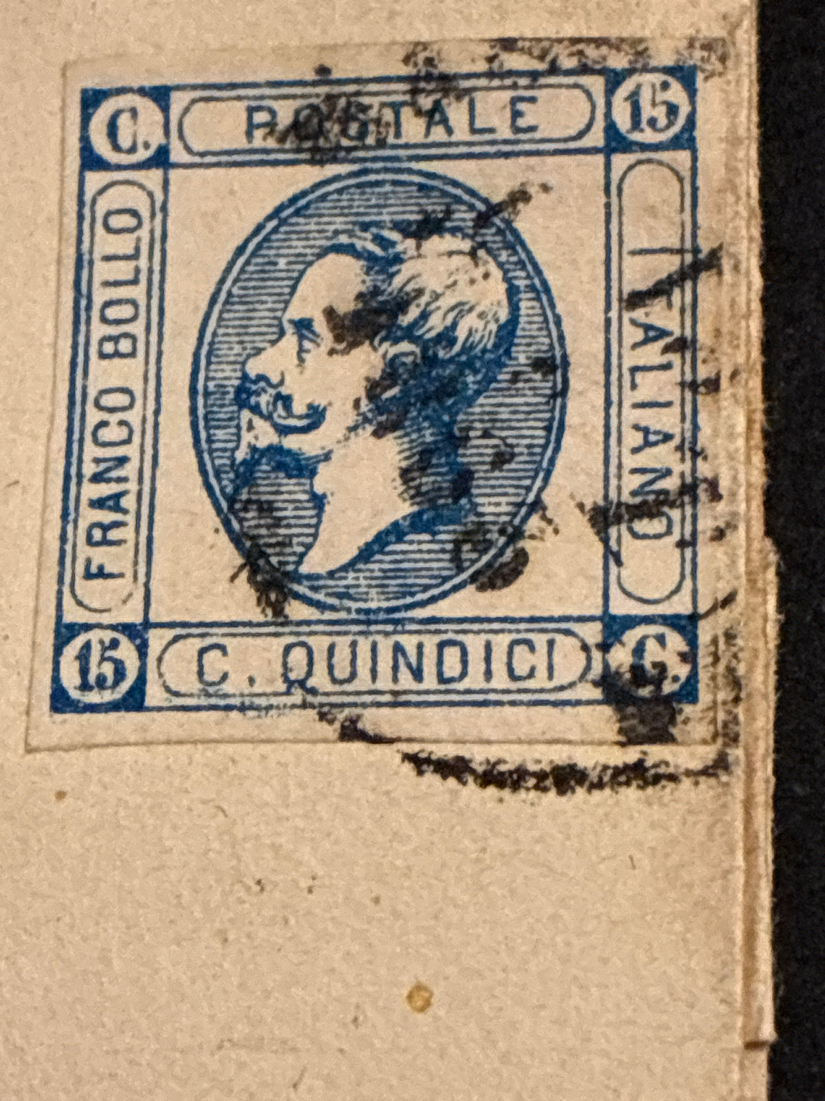 Busta 13/09/1863 Regno d'Italia 15 C. Litografico II Tipo da Massa Marittima a Firenze con Lineare Batini