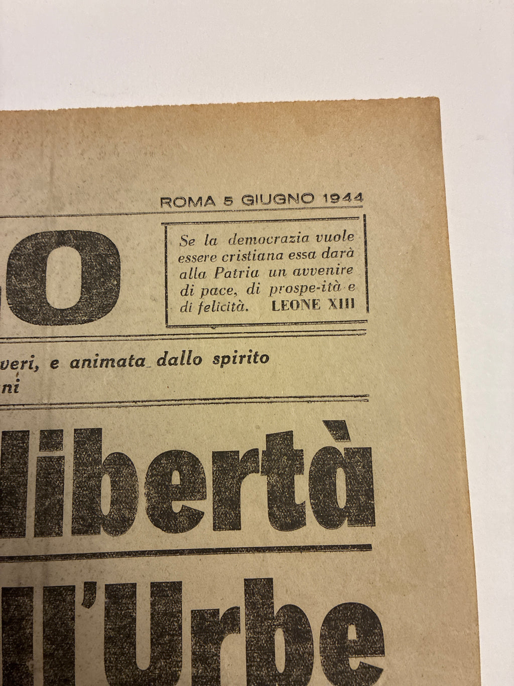 Quotidiano ORIGINALE 5 Giugno 1944 Il Popolo ECCEZIONALE INTROVABILE Liberazione Roma Fronte Unico COMPLETO