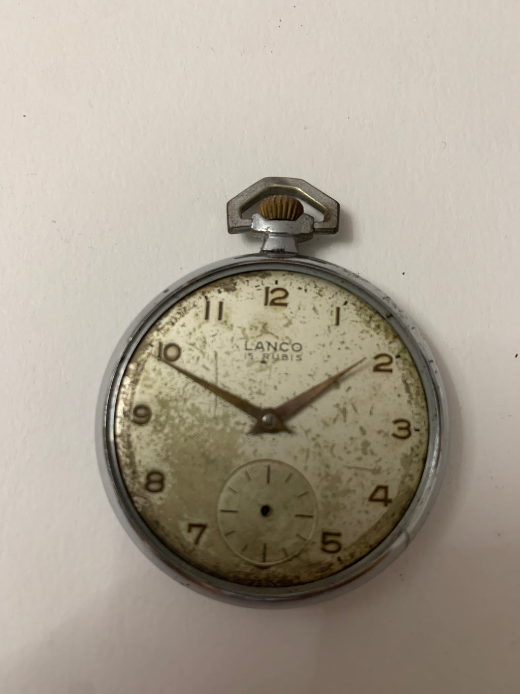 Orologio da Tasca Vintage LANCO 15 Rubis - Da Restaurare / Per Ricambi