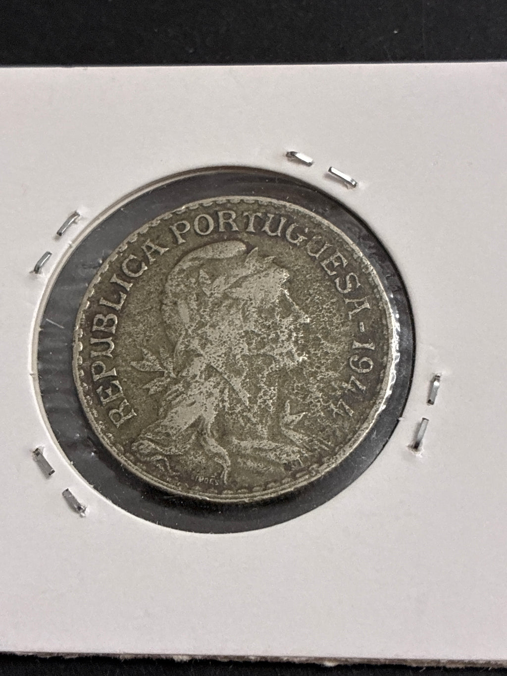 1 escudo 1944 Portogallo Moneta da Collezione "Chiave" per Bassa Tiratura al Dritto e al Rovescio