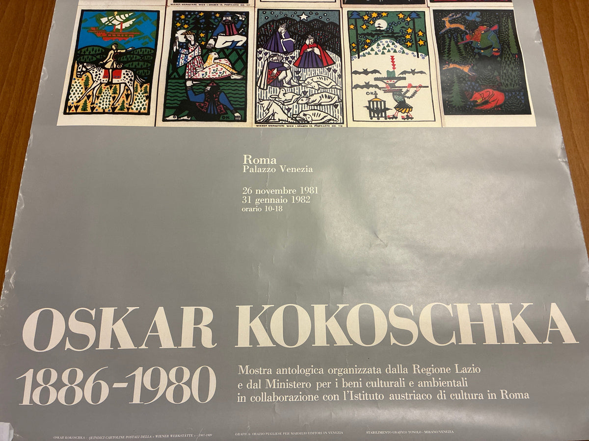 Manifesto mostra "Oskar Kokoschka 1886-1980" - Palazzo Venezia Roma 1981 Officina Grafica Venezia