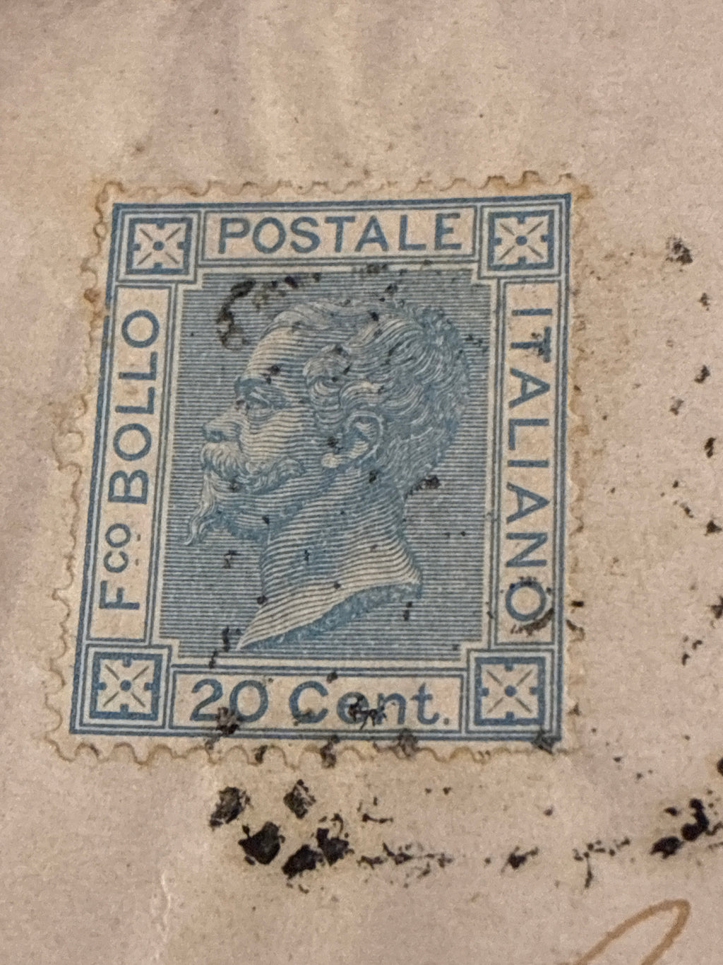 Busta Storia Postale 1874 Collezione Curzio Batini Regno D'Italia Vittorio Emanuele II Francobollo 20 Centesimi Azzurro Timbro Grosseto Arrivo Follonica Per Giuseppe Pommei Da Collezione